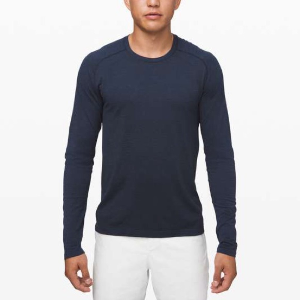 Lululemon‎ Men’s Metal Vent Tech Long Sleeve 2.0 in heathered navy size medium